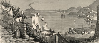 The Disastrous Earthquake at Ischia: The beach and town of Casamicciola from the village of Lacco, from 